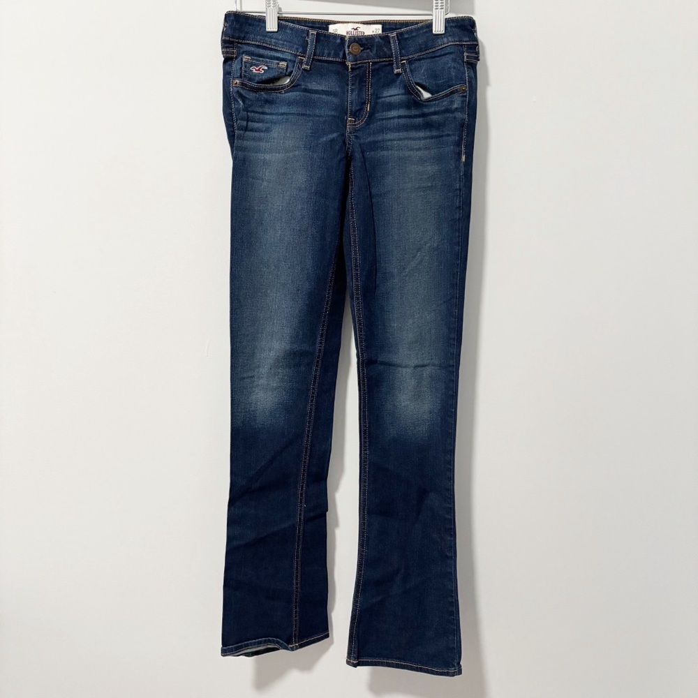 Hollister Women's Straight Leg Jeans - Dark Blue